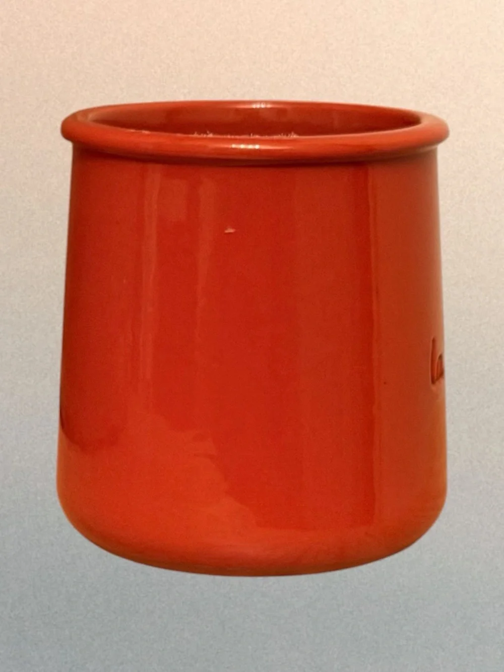 La Fermière Yogurt Rusty Orange Embossed Ceramic Crock Jar Ramekin
